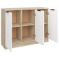 vidaXL Aparador madera contrachapada blanco roble Sonoma 90,5x30x70 cm vidaXL Aparador madera contrachapada blanco roble Sonoma 90,5x30x70 cm