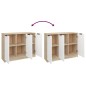 vidaXL Aparador madera contrachapada blanco roble Sonoma 90,5x30x70 cm vidaXL Aparador madera contrachapada blanco roble Sonoma 90,5x30x70 cm