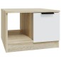 vidaXL Mesa de centro madera contrachapada blanco y roble 50x50x36 cm vidaXL Mesa de centro madera contrachapada blanco y roble 50x50x36 cm