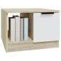 vidaXL Mesa de centro madera contrachapada blanco y roble 50x50x36 cm vidaXL Mesa de centro madera contrachapada blanco y roble 50x50x36 cm
