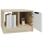 vidaXL Mesa de centro madera contrachapada blanco y roble 50x50x36 cm vidaXL Mesa de centro madera contrachapada blanco y roble 50x50x36 cm