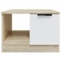vidaXL Mesa de centro madera contrachapada blanco y roble 50x50x36 cm vidaXL Mesa de centro madera contrachapada blanco y roble 50x50x36 cm