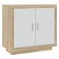 vidaXL Aparador madera contrachapada blanco y roble Sonoma 80x40x75 cm vidaXL Aparador madera contrachapada blanco y roble Sonoma 80x40x75 cm