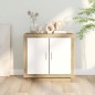 vidaXL Aparador madera contrachapada blanco y roble Sonoma 80x40x75 cm vidaXL Aparador madera contrachapada blanco y roble Sonoma 80x40x75 cm