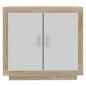 vidaXL Aparador madera contrachapada blanco y roble Sonoma 80x40x75 cm vidaXL Aparador madera contrachapada blanco y roble Sonoma 80x40x75 cm