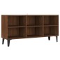 vidaXL Mueble de TV con patas de metal marrón roble 103,5x30x50 cm