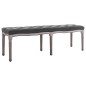 vidaXL Banco lino y madera maciza gris oscuro 150x40x48 cm vidaXL Banco lino y madera maciza gris oscuro 150x40x48 cm