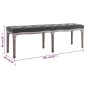 vidaXL Banco lino y madera maciza gris oscuro 150x40x48 cm vidaXL Banco lino y madera maciza gris oscuro 150x40x48 cm