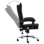 vidaXL Silla de oficina de masaje de cuero sintético negra vidaXL Silla de oficina de masaje de cuero sintético negra