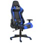 vidaXL Silla gaming giratoria PVC azul
