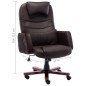 vidaXL Silla de oficina de cuero sintético marrón vidaXL Silla de oficina de cuero sintético marrón