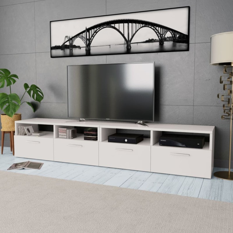 vidaXL Mueble para TV de madera de ingeniería 2 unidades blanco vidaXL Mueble para TV de madera de ingeniería 2 unidades blanco