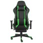 vidaXL Silla gaming giratoria con reposapiés PVC verde