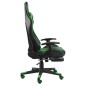 vidaXL Silla gaming giratoria con reposapiés PVC verde