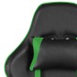 vidaXL Silla gaming giratoria con reposapiés PVC verde