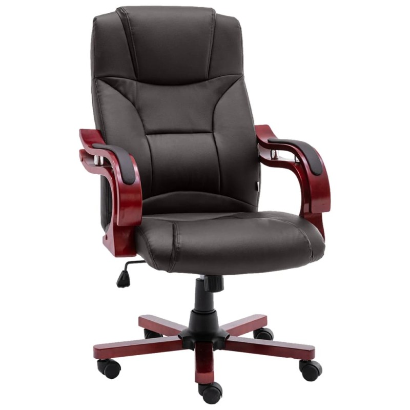 vidaXL Silla de oficina de cuero auténtico marrón vidaXL Silla de oficina de cuero auténtico marrón