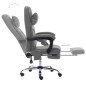 vidaXL Silla de oficina de masaje de cuero sintético gris antracita vidaXL Silla de oficina de masaje de cuero sintético gris antracita