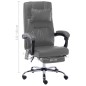 vidaXL Silla de oficina de masaje de cuero sintético gris antracita vidaXL Silla de oficina de masaje de cuero sintético gris antracita