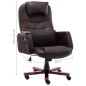 vidaXL Silla de oficina de masaje de cuero sintético marrón vidaXL Silla de oficina de masaje de cuero sintético marrón