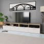 vidaXL Mueble de TV 2 pzs madera ingeniería roble y blanco 95x35x36 cm
