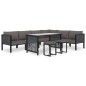 vidaXL Muebles de jardín 9 pzas y cojines ratán sintético antracita vidaXL Muebles de jardín 9 pzas y cojines ratán sintético antracita