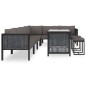 vidaXL Muebles de jardín 9 pzas y cojines ratán sintético antracita vidaXL Muebles de jardín 9 pzas y cojines ratán sintético antracita