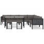 vidaXL Muebles de jardín 9 pzas y cojines ratán sintético antracita vidaXL Muebles de jardín 9 pzas y cojines ratán sintético antracita