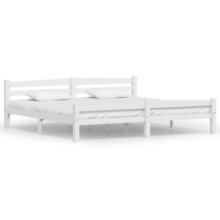 vidaXL Estructura de cama de madera maciza de pino blanca 200x200 cm