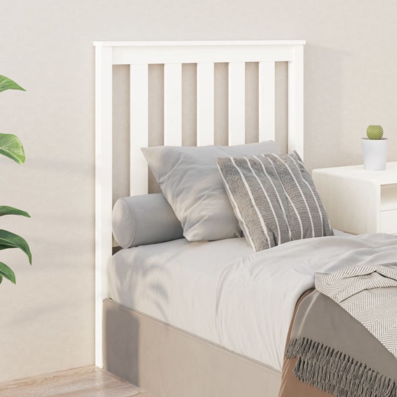 vidaXL Cabecero de cama madera maciza de pino blanco 81x6x101 cm vidaXL Cabecero de cama madera maciza de pino blanco 81x6x101 cm