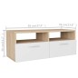 vidaXL Mueble de TV 2 pzs madera ingeniería roble y blanco 95x35x36 cm
