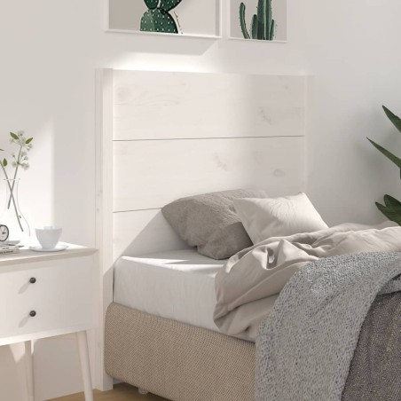 vidaXL Cabecero madera maciza de pino blanco 106x4x100 cm