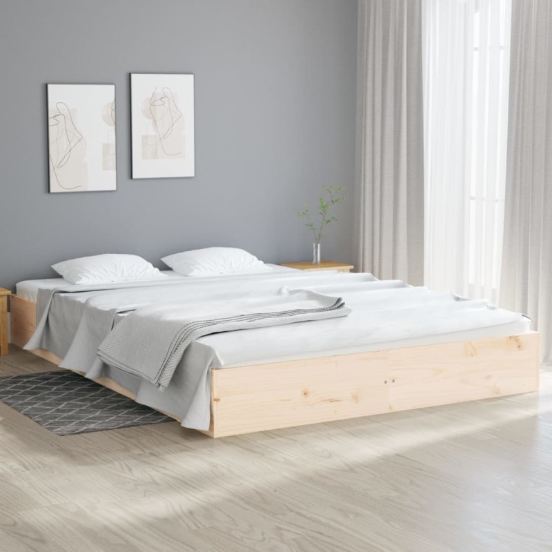vidaXL Estructura de cama de madera maciza 160x200 cm