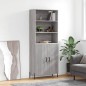 vidaXL Aparador alto madera contrachapada gris sonoma 69,5x34x180 cm vidaXL Aparador alto madera contrachapada gris sonoma 69,5x34x180 cm