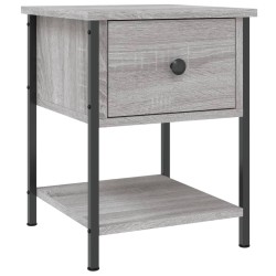 vidaXL Mesita de noche madera de ingeniería gris Sonoma 34x35,5x45 cm