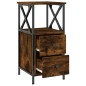 vidaXL Mesita noche 2 uds madera ingeniería roble ahumado 34x35,5x70cm vidaXL Mesita noche 2 uds madera ingeniería roble ahumado 34x35,5x70cm