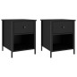vidaXL Mesitas de noche 2 uds madera de ingeniería negro 40x42x50 cm