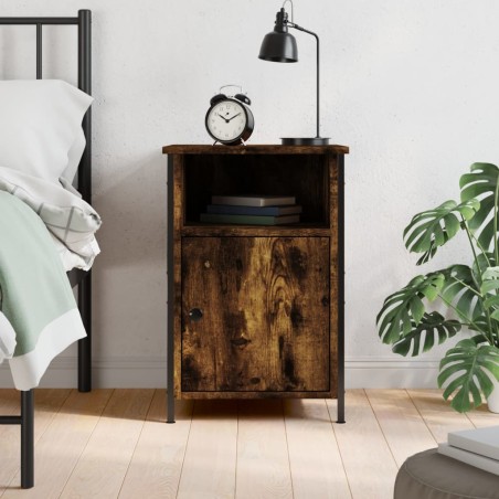 vidaXL Mesita de noche madera contrachapada roble ahumado 40x42x60 cm