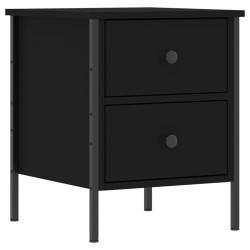 vidaXL Mesita de noche madera de ingeniería negro 40x42x50 cm