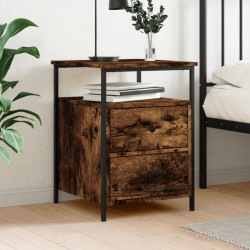 vidaXL Mesita de noche madera de ingeniería roble ahumado 44x45x60 cm