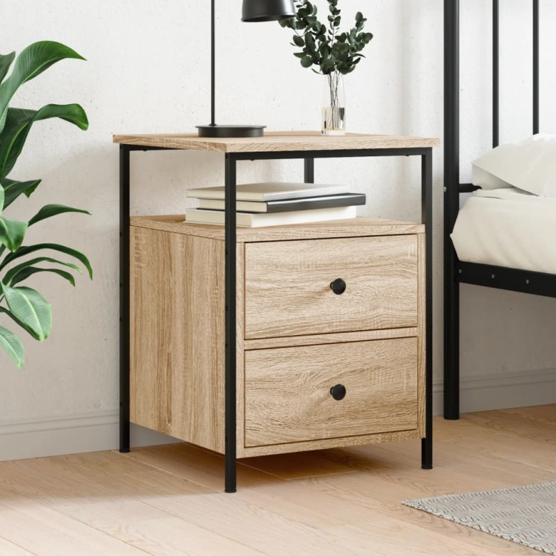vidaXL Mesita de noche madera de ingeniería roble Sonoma 44x45x60 cm