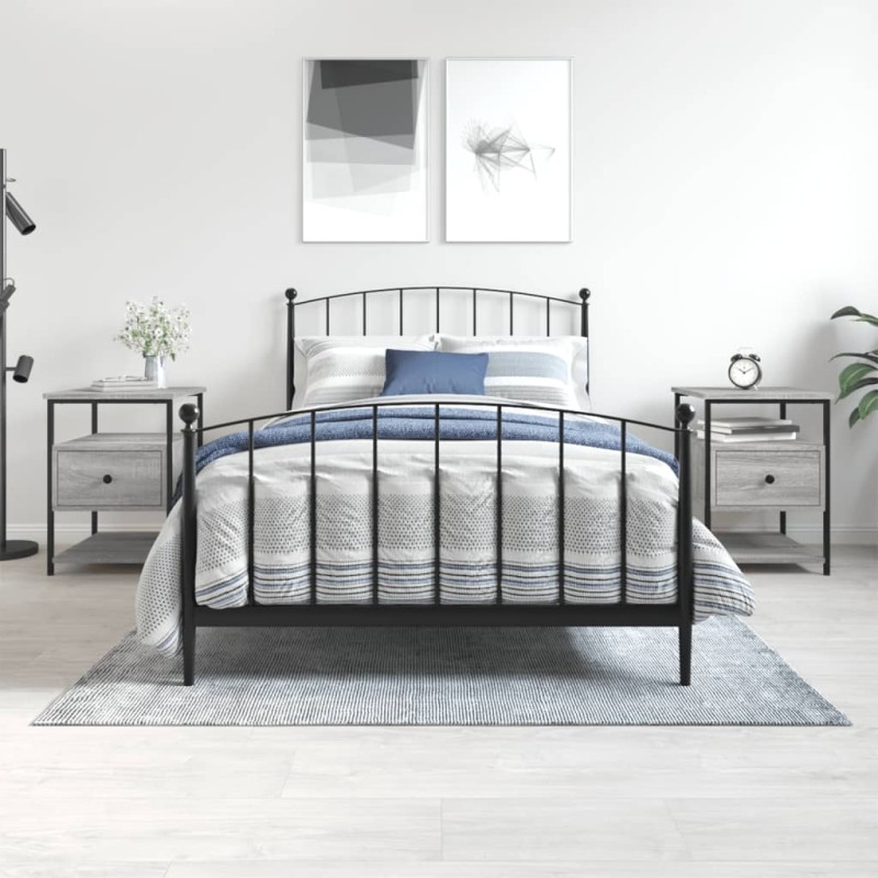 vidaXL Mesitas noche 2 uds madera ingeniería gris Sonoma 40x42x56 cm vidaXL Mesitas noche 2 uds madera ingeniería gris Sonoma 40x42x56 cm