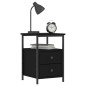vidaXL Mesita de noche madera de ingeniería negro 34x35,5x50 cm vidaXL Mesita de noche madera de ingeniería negro 34x35,5x50 cm