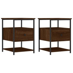 vidaXL Mesitas noche 2 uds madera ingeniería marrón roble 40x42x56 cm