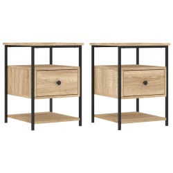 vidaXL Mesitas noche 2 uds madera ingeniería roble Sonoma 40x42x56 cm