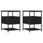 vidaXL Mesitas de noche 2 uds madera de ingeniería negro 40x42x56 cm vidaXL Mesitas de noche 2 uds madera de ingeniería negro 40x42x56 cm