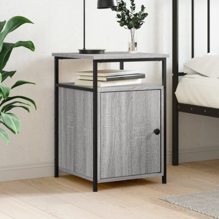 vidaXL Mesita de noche madera contrachapada gris Sonoma 40x42x60 cm