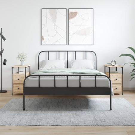 vidaXL Mesitas noche 2 uds madera ingeniería roble Sonoma 30x60x60 cm