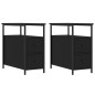 vidaXL Mesitas de noche 2 uds madera de ingeniería negra 30x60x60 cm