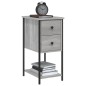 vidaXL Mesitas de noche 2 uds madera de ingeniería gris 32x42x70 cm
