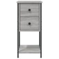 vidaXL Mesitas de noche 2 uds madera de ingeniería gris 32x42x70 cm